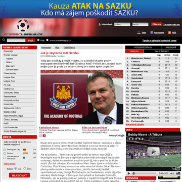 Kampaň SAZKA na portále Premier League.cz
