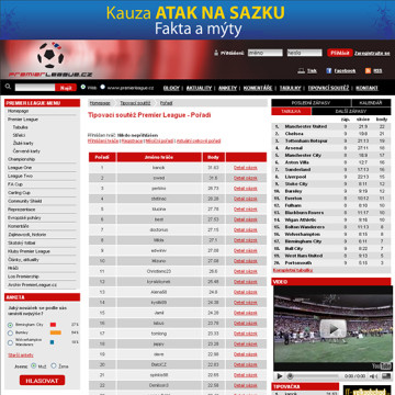 Kampaň SAZKA na portále Premier League.cz