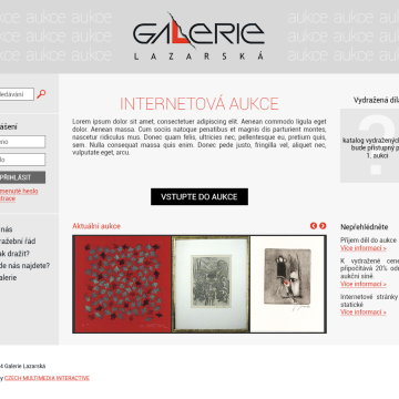 Aukčního portál Galerie Lazarská